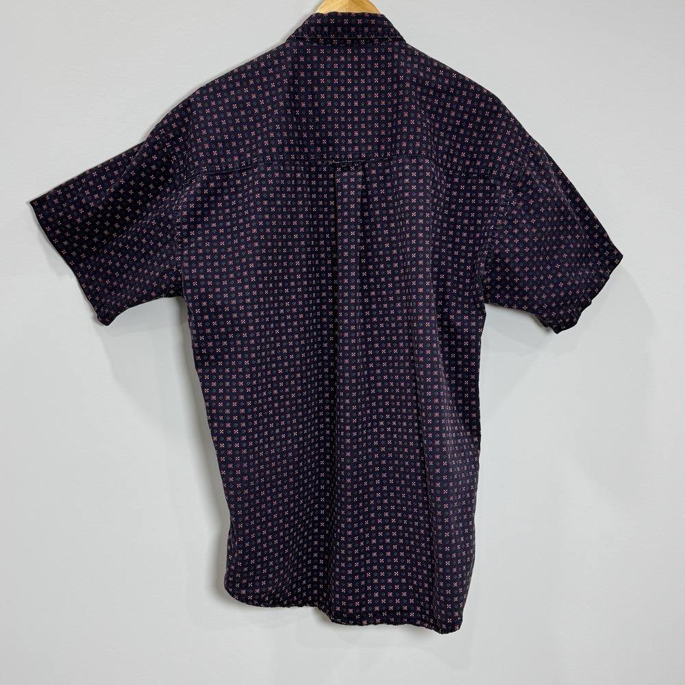Chaps Ralph Lauren Short Sleeve Cotton Shirt Mens Size L Geometric Print - Picture 3 of 6